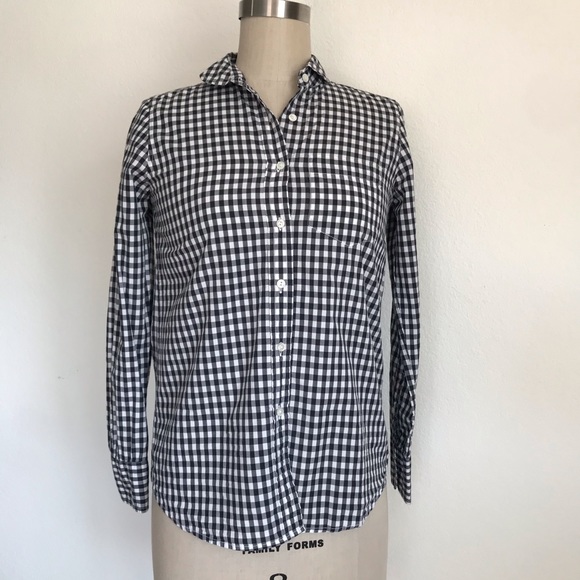 J. Crew 00 Club collar boy gingham shirt s… - Picture 2 of 9